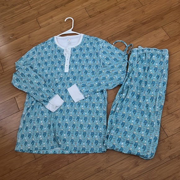 NWOT Roller Rabbit 
Star Monkey Pajamas set Hanukkah Holiday Large - Picture 2 of 8